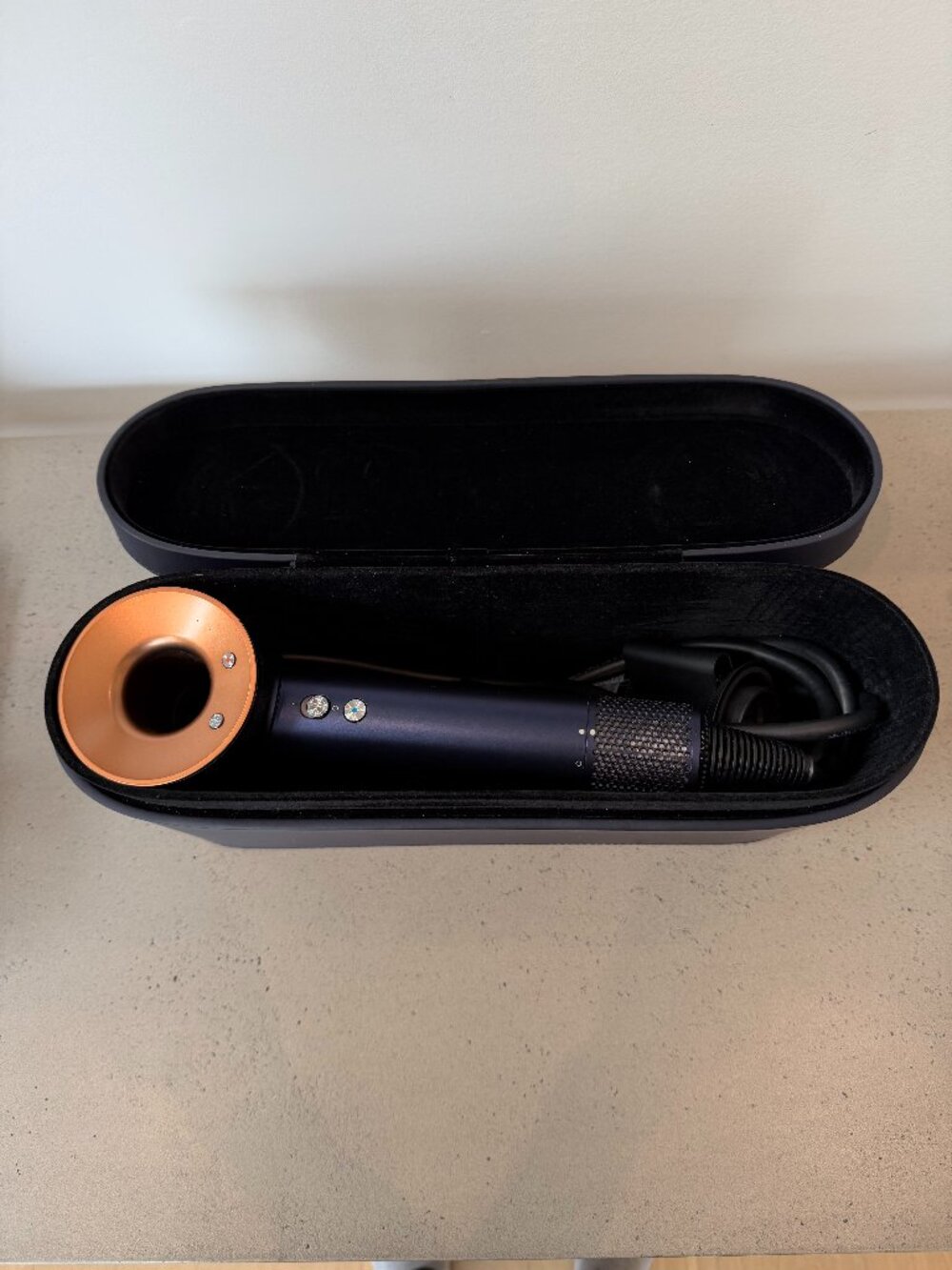 Dyson Supersonic Hair Dryer Prussian Blue Rich Copper — Case + Concentrator